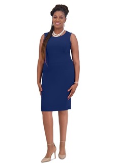 Kasper Women's Wide-Waistband Sleeveless Sheath Dress - Royal Blue