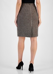 Kasper Women's Zip-Back Pencil Skirt - Chocolate Multi