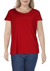 Kasper Plus Womens Cowl Neck Cap Sleeve Top