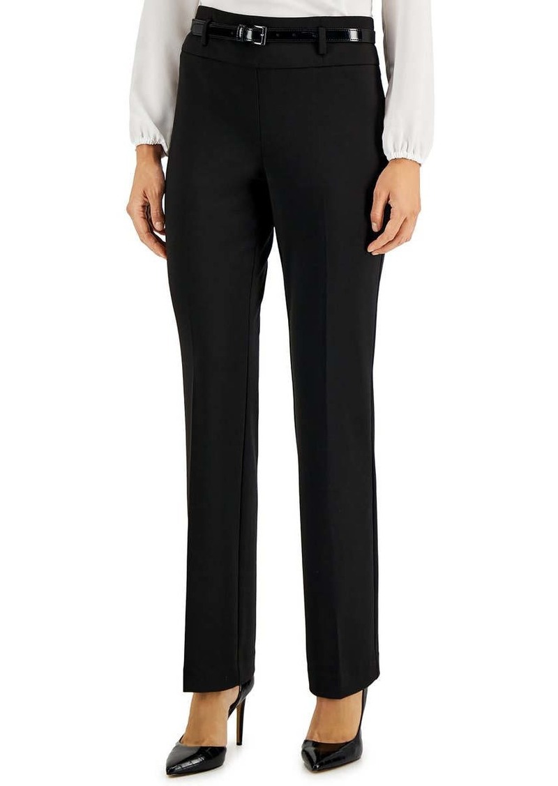 Kasper Womens High Rise Belted Bootcut Pants