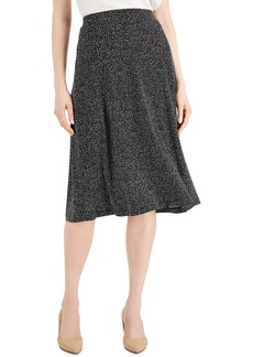 Kasper Womens Jersey Polka Dot A-Line Skirt