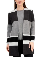 Kasper Womens Open Front Long Cardigan Sweater