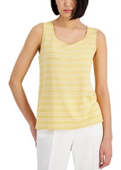 Kasper Womens Scoop Neck Knit Tank Top