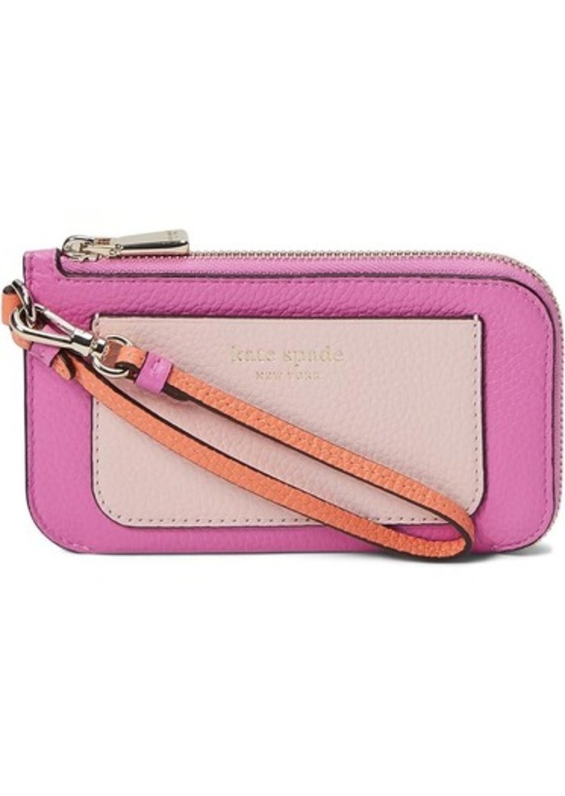 Kate Spade Ava Colorblocked Pebbled Leather Coin Card Case Wristlet