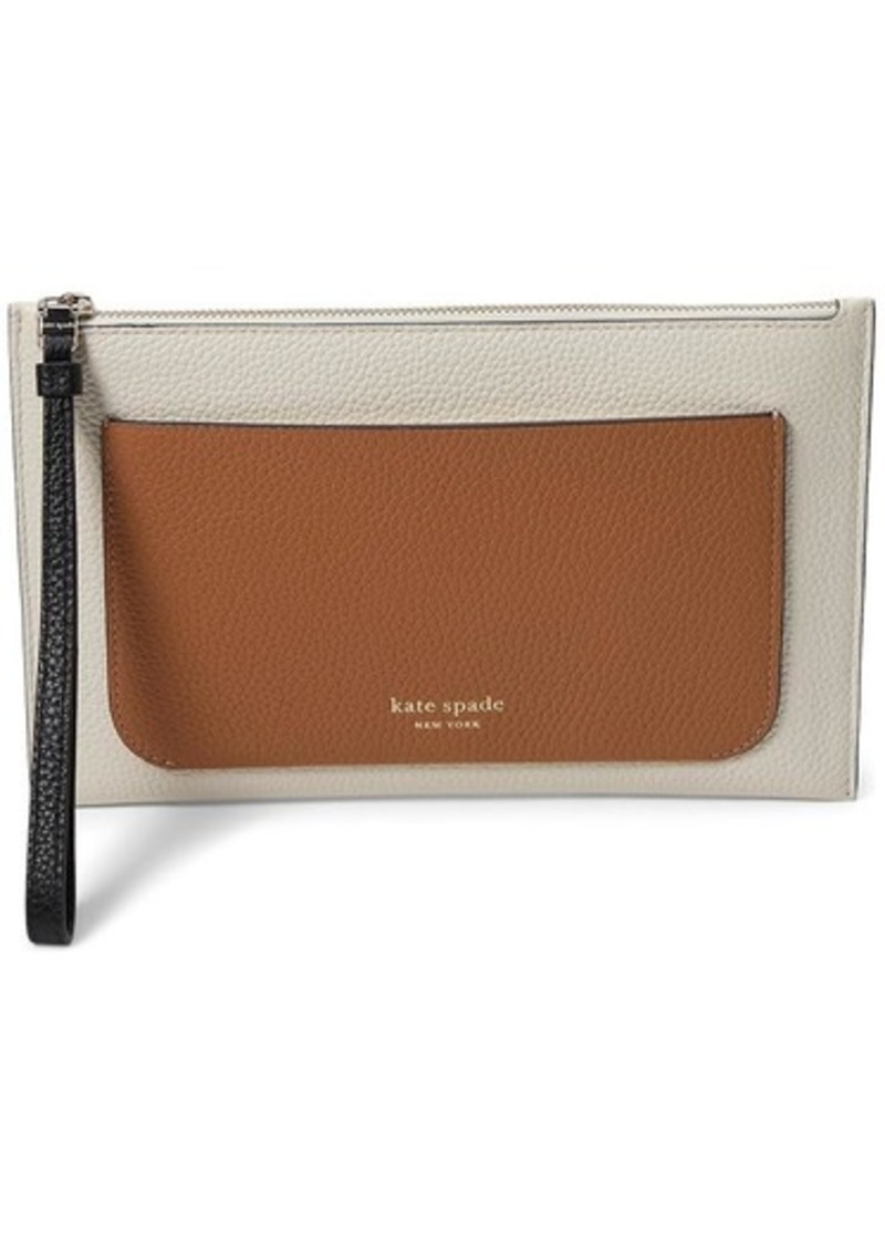 Kate Spade Ava Colorblocked Pebbled Leather Wristlet