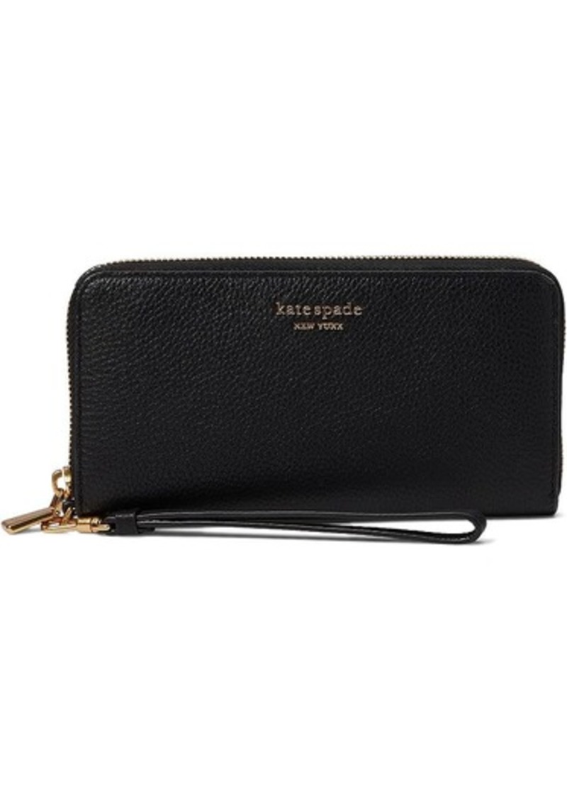 Kate Spade Ava Pebbled Leather Zip Around Continental Wristlet