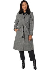 Kate Spade Belted Single Breasted Wool Twill with Sherpa Trim Collar