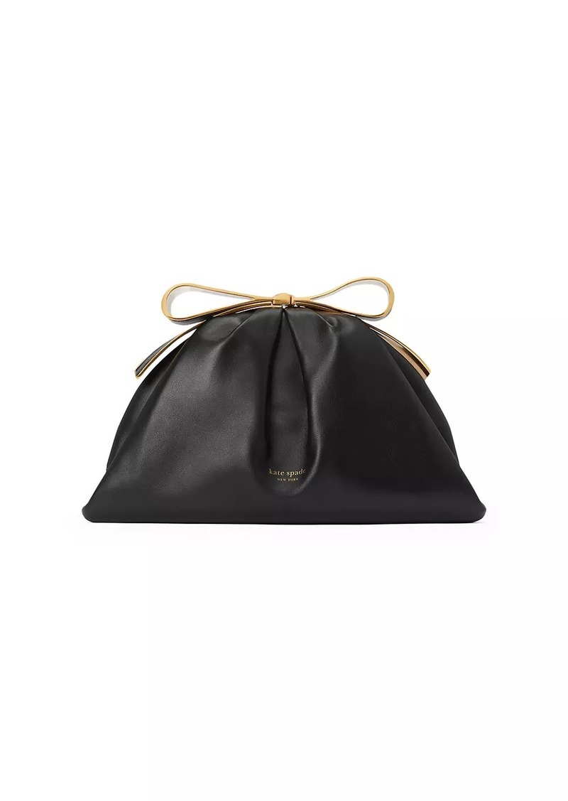 Kate Spade Bow Frame Leather Clutch