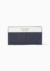 Kate Spade cameron denim colorblock large slim bifold wallet