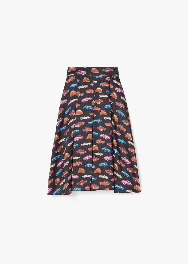 Kate Spade Cars Pleated Midi Skirt