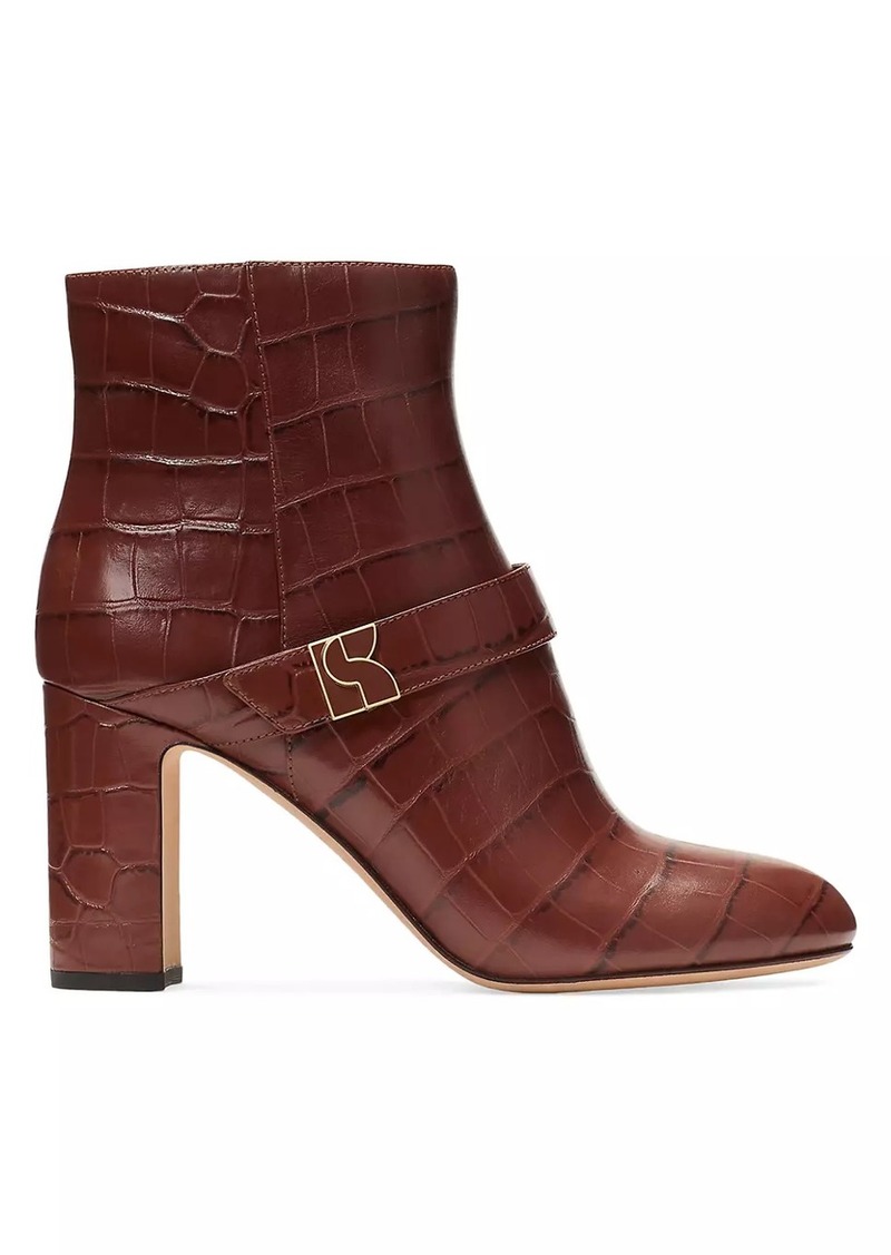 Kate Spade Casual Dakota Croc-Embossed Leather Booties