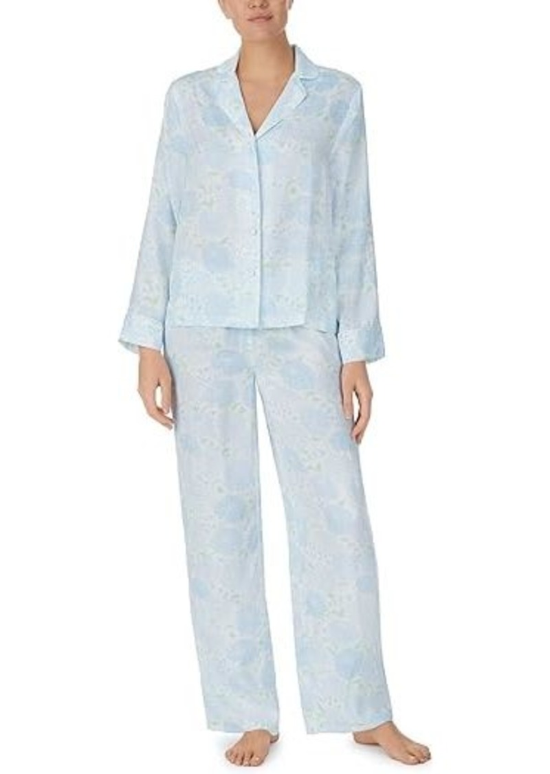 Kate Spade Charmuese Long Sleeve Long PJ Set