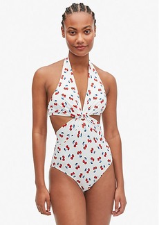 Kate Spade Cherry Toss Knotted Halter One-Piece
