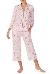 Kate Spade cropped printed jersey pajama set