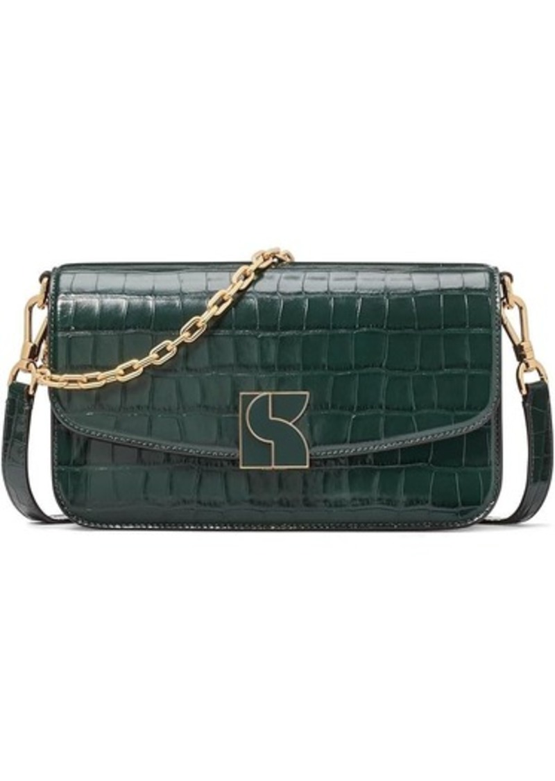 Kate Spade Dakota Croc Embossed Leather Medium Convertible Shoulder Bag