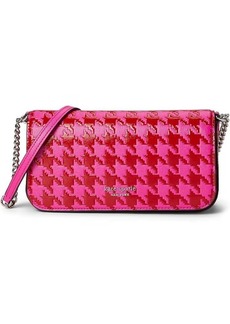 Kate Spade Devin Houndstooth Embossed Saffiano Leather Flap Chain Wallet