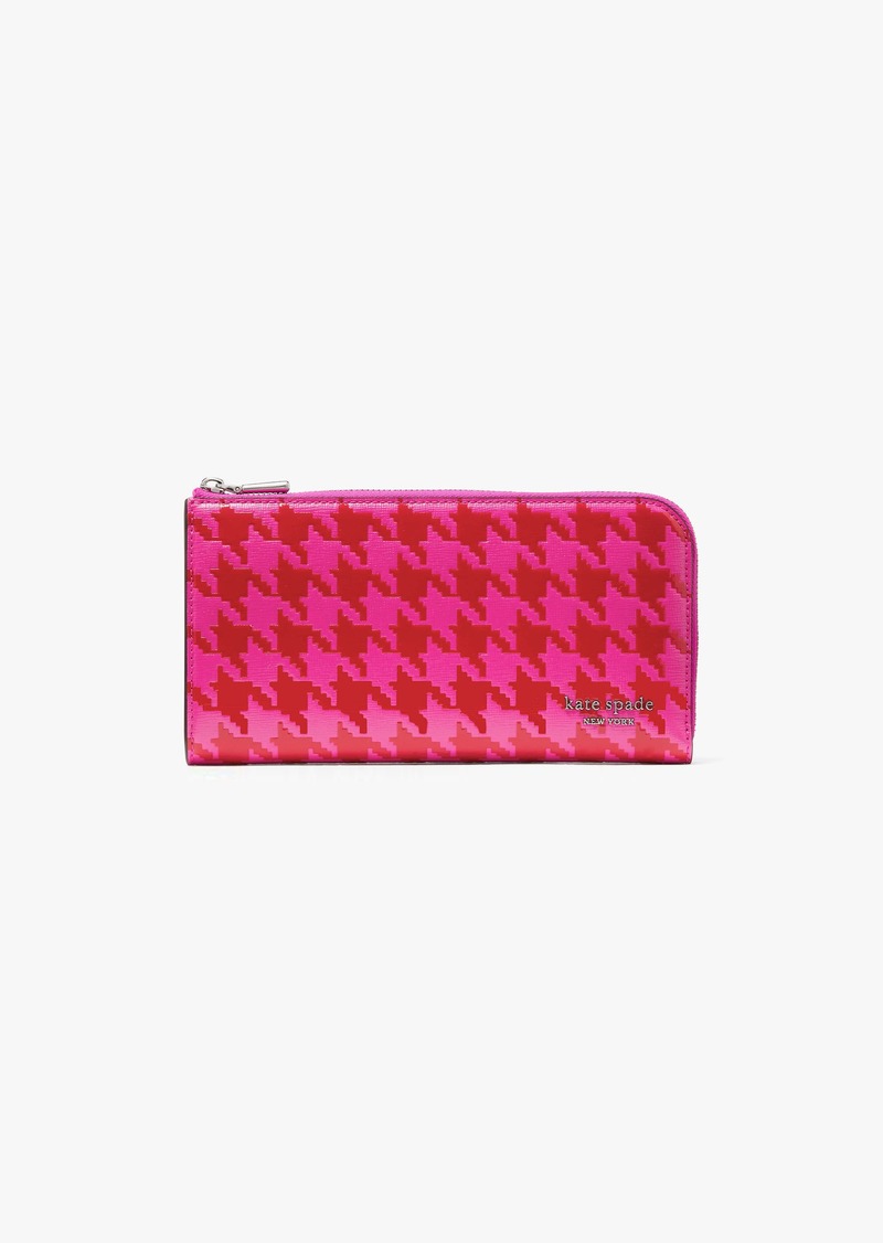 Kate Spade Devin Houndstooth Zip Around Continental Wallet