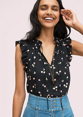 Kate Spade Ditsy Begonia Tie-Neck Shell