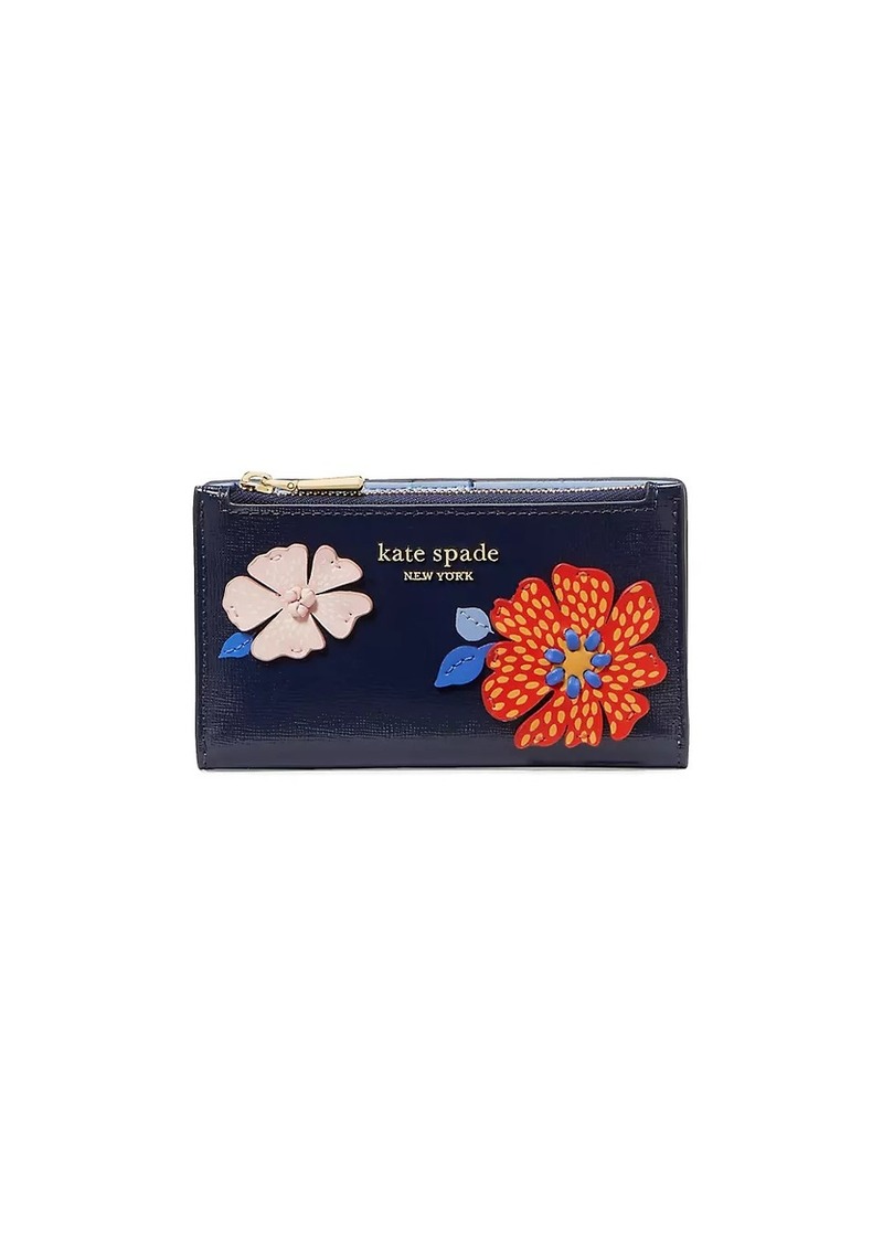 Kate Spade Dottie Bloom Flower Appliqué Leather Bifold Wallet