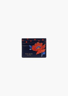 Kate Spade Dotty Bloom Flower Applique Leather Card Holder