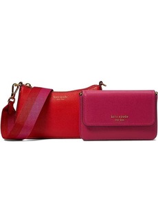 Kate Spade Double Up Color-Blocked Saffiano Leather Double Up Crossbody