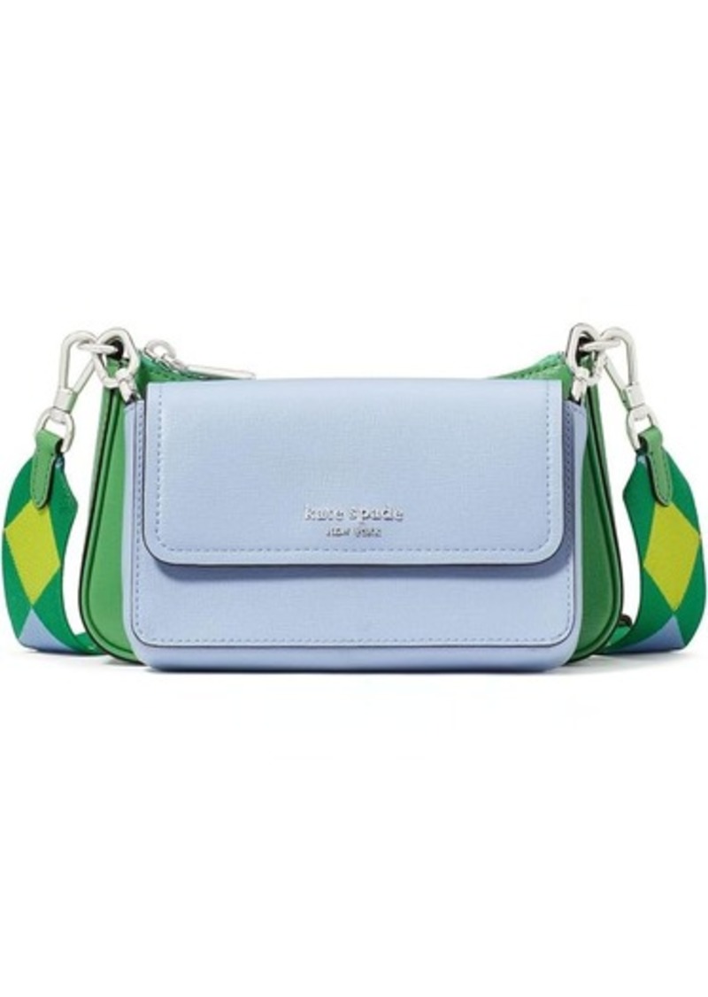 Kate Spade Double Up Colorblocked Saffiano Leather Double Up Crossbody