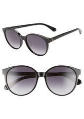 Kate Spade New York eliza 55mm round sunglasses in Black/Dark Grey at Nordstrom Rack