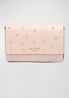 Kate Spade embellished flap leather chain wallet