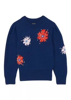 Kate Spade Embellished Floral Merino Wool-Blend Sweater