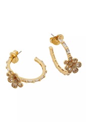 Kate Spade Fleurette Goldtone &Cubic Zirconia Hoop Earrings