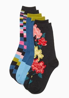 Kate Spade Floral 3-Pack Crew Socks