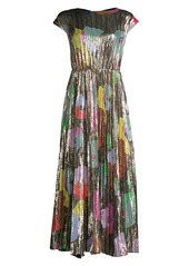 Kate Spade Floral Collage Silk-Blend Shimmer Dress