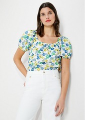 Kate Spade Floral Medley Puff-Sleeve Top