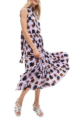 Kate Spade Geometric Flounce Midi Dress