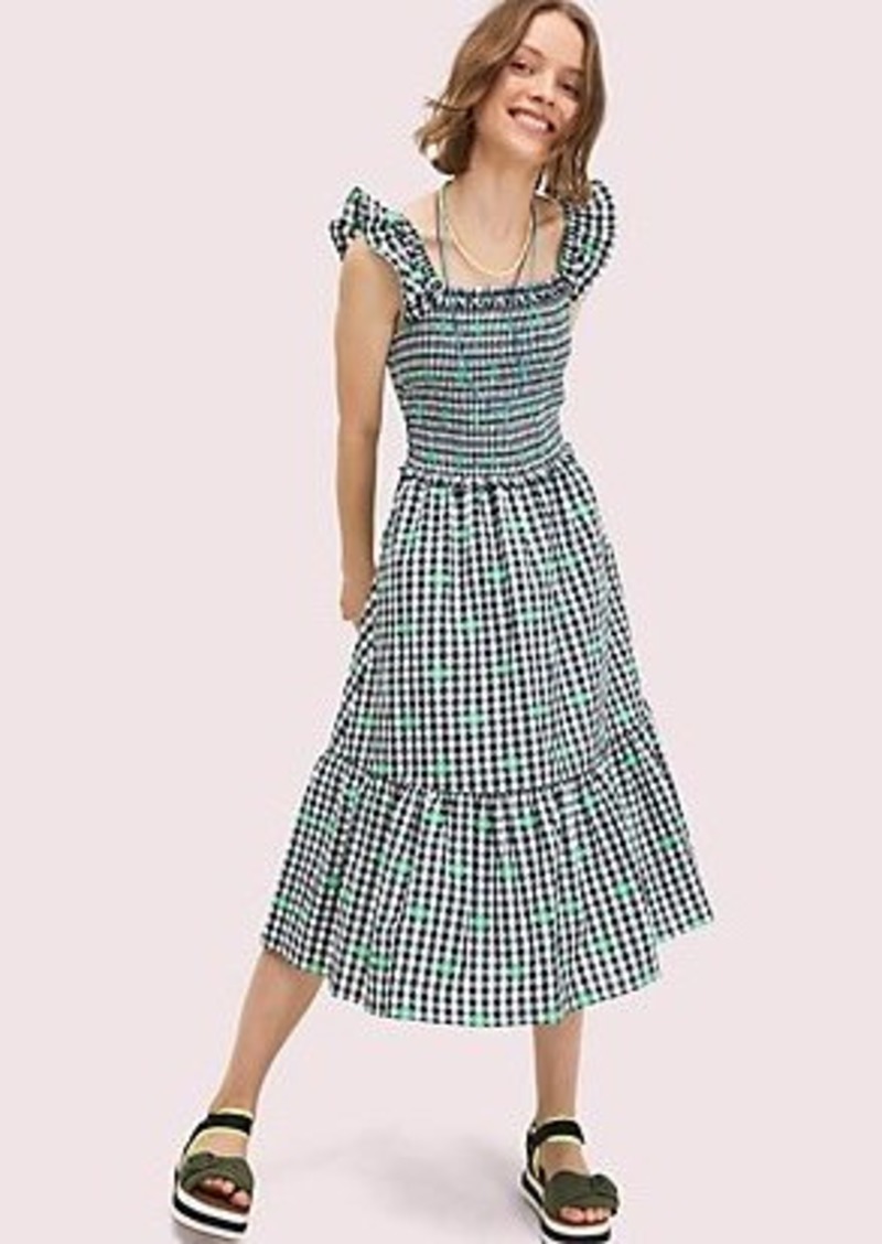 kate spade bubble dot smocked dress