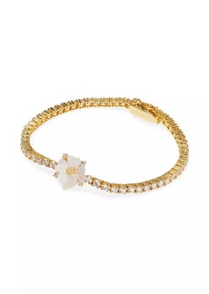 Kate Spade Gold-Plated, Cubic Zirconia & Mother-Of-Pearl Tennis Bracelet