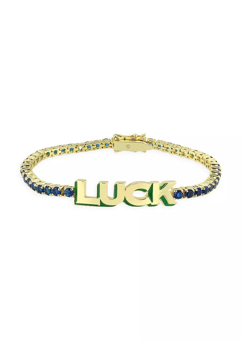 Kate Spade Goldtone & Blue Spinel "Luck" Tennis Bracelet