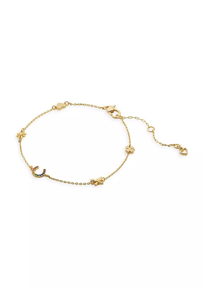 Kate Spade Goldtone, Cubic Zirconia & Glass Crystal Mixed-Motif Anklet