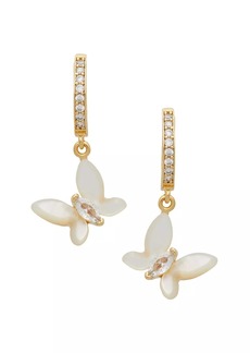 Kate Spade Goldtone, Cubic Zirconia & Mother-Of-Pearl Butterfly Drop Earrings