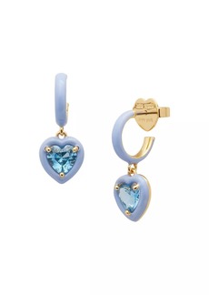 Kate Spade Goldtone, Enamel & Cubic Zirconia Heart Drop Earrings