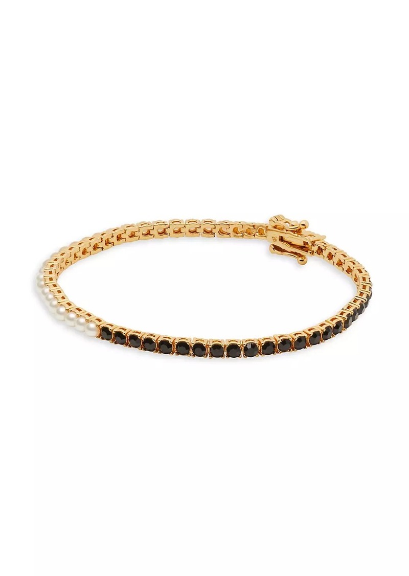 Kate Spade Goldtone, Glass Crystal & Imitation Pearl Tennis Bracelet