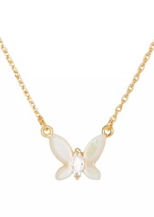 Kate Spade Goldtone, Mother-Of-Pearl & Cubic Zirconia Butterfly Pendant Necklace