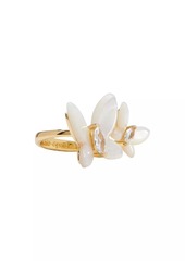 Kate Spade Goldtone, Mother-Of-Pearl & Cubic Zirconia Butterfly Ring