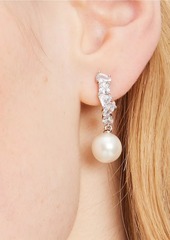 Kate Spade Happily Ever After Silver-Plated, Glass Pearl & Cubic Zirconia Huggie Hoop Earrings