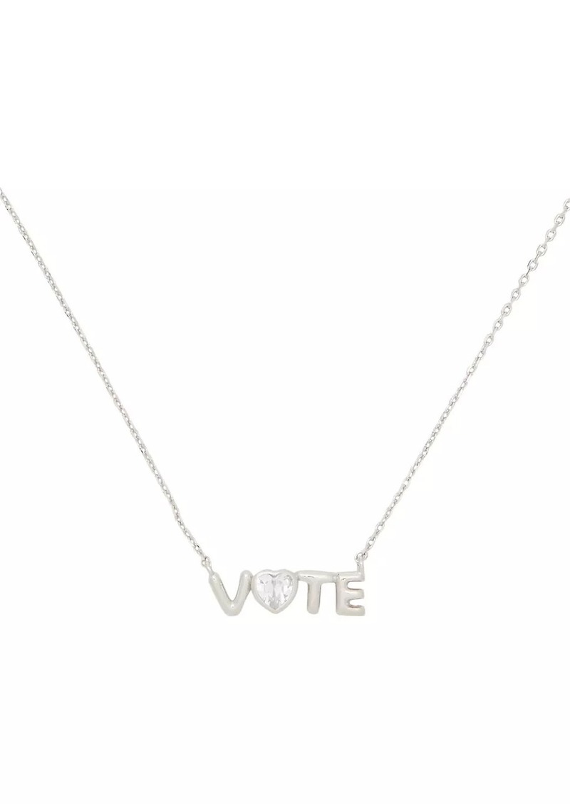 Kate Spade Have Your Say Silvertone & Cubic Zirconia Necklace