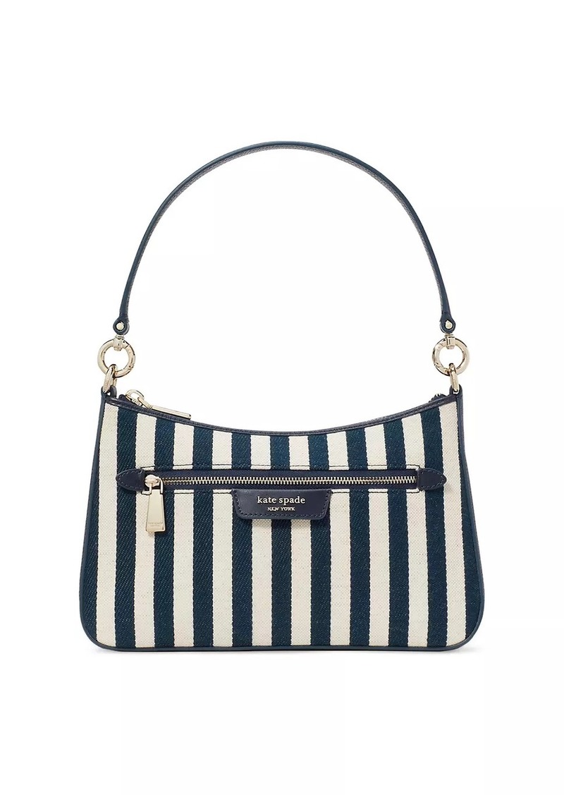 Kate Spade Hudson Striped Canvas & Leather Crossbody Bag