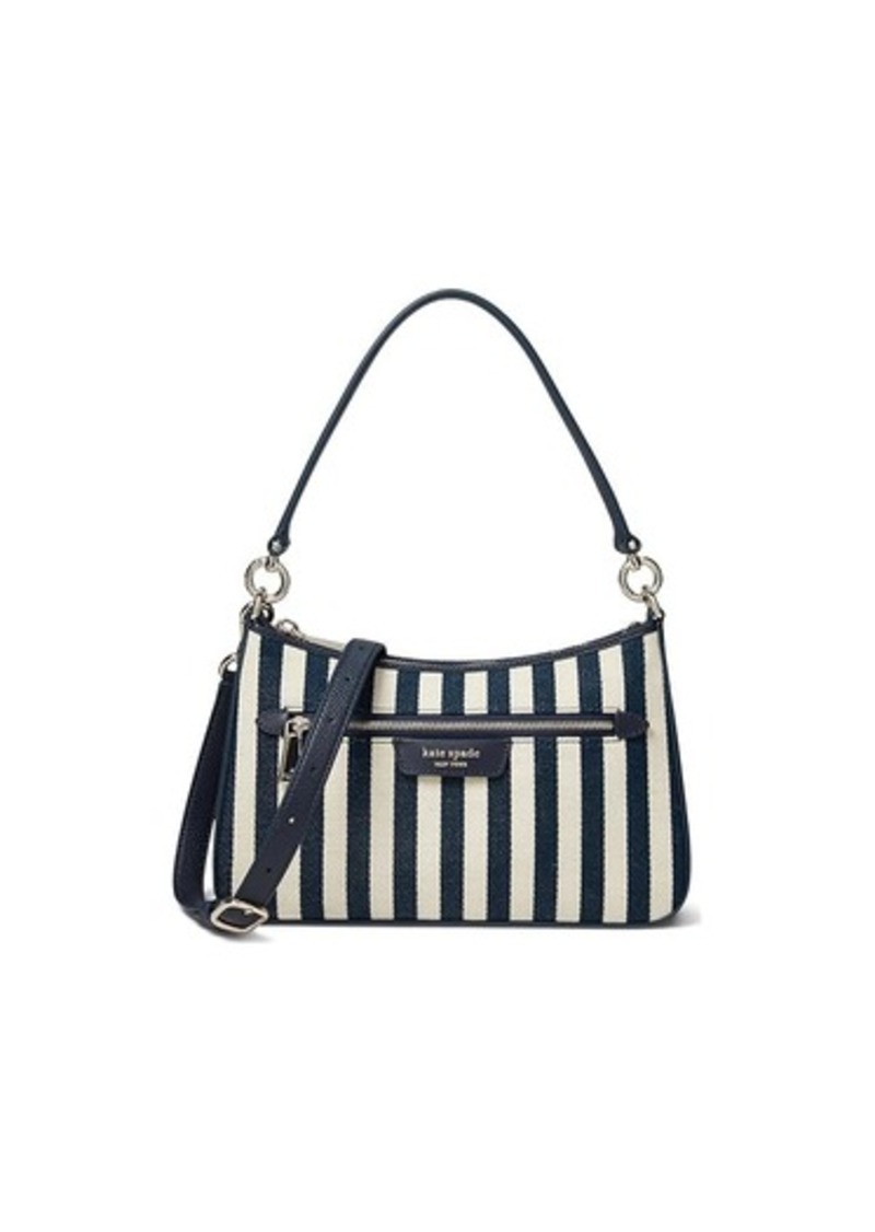 Kate Spade Hudson Striped Canvas Fabric Covertible Crossbody