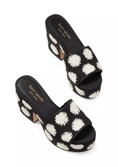 Kate Spade Ibiza Pom-Pom Floral Slides