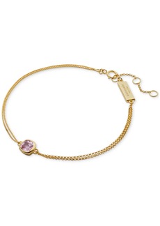 Kate Spade New York 23k Gold-Plated Sterling Silver colored Sapphire (7/8 ct. t.w.) Double-Chain Bracelet - Pink Sapph