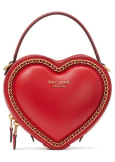 kate spade new york 3d heart leather crossbody bag in Lingonberry at Nordstrom
